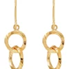 Best Sale 🥰 Hollow Grad Dangling Interlock Circle Earrings in 10K Yellow Gold by Belk & Co. 💯