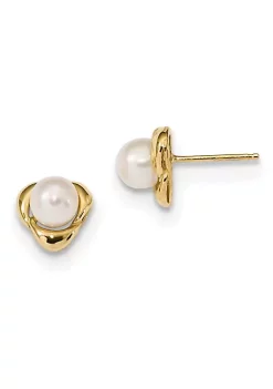 Best reviews of ✨ 14K Yellow Gold 5-6mm White Button Freshwater Cultured Pearl Post Earrings by Belk & Co. ❤️
