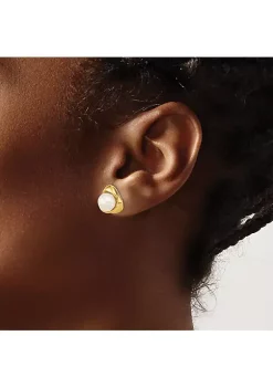 Best reviews of ✨ 14K Yellow Gold 5-6mm White Button Freshwater Cultured Pearl Post Earrings by Belk & Co. ❤️ -DealsBelk & Co. Store Belk 35907