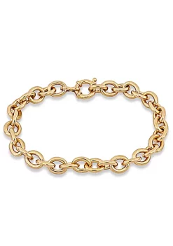 Buy 👍 Oval Link Bracelet in Yellow Plated Sterling Silver by Belk & Co. ✔️ -DealsBelk & Co. Store Belk 35930