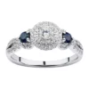Hot Sale 🎉 1/2 ct. t.w. Diamond and 1/5 ct. t.w. Sapphire Ring in 14K White Gold by Belk & Co. 🧨