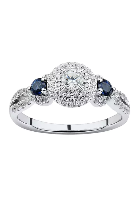 Hot Sale ๐ 1/2 ct. t.w. Diamond and 1/5 ct. t.w. Sapphire Ring in 14K White Gold by Belk & Co. ๐งจ 1 Hot Sale ๐ 1/2 ct. t.w. Diamond and 1/5 ct. t.w. Sapphire Ring in 14K White Gold by Belk & Co. ๐งจ