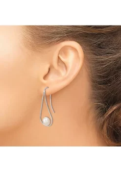 Outlet 😉 Sterling Silver Rhodium-plated 7-8mm White Rice Freshwater Cultured Pearl Earrings by Belk & Co. ⌛ -DealsBelk & Co. Store Belk 35940