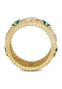 New โ๏ธ 3/8 ct. t.w. Emerald and 7/8 ct. t.w. Diamond Filigree Vintage Band in 14k Yellow Gold by Belk & Co. ๐งจ 8 New โ๏ธ 3/8 ct. t.w. Emerald and 7/8 ct. t.w. Diamond Filigree Vintage Band in 14k Yellow Gold by Belk & Co. ๐งจ -DealsBelk & Co. Store Belk 35963