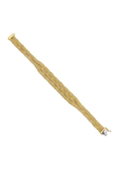 Coupon 👍 14K Yellow Gold Diamond Cut Woven Bracelet by Belk & Co. 🔔 -DealsBelk & Co. Store Belk 35989