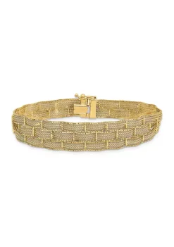 Coupon 👍 14K Yellow Gold Diamond Cut Woven Bracelet by Belk & Co. 🔔 -DealsBelk & Co. Store Belk 35990