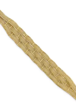 Coupon 👍 14K Yellow Gold Diamond Cut Woven Bracelet by Belk & Co. 🔔 -DealsBelk & Co. Store Belk 35993