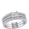 New 🎉 3/8 ct. t.w. Diamond Princess Cut Quad 3 Piece Bridal Set by Belk & Co. 🤩