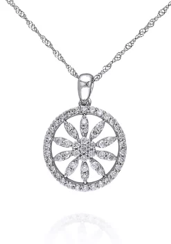 Best Sale 🥰 Diamond Flower Pendant in 14k White Gold by Belk & Co. ✔️ -DealsBelk & Co. Store Belk 36013