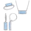 Outlet 🔔 3-Piece Set of 11.5 ct. t.g.w. Sky Blue Topaz and White Sapphire Earrings, Pendant with Chain and Ring in Sterling Silver by Belk & Co. 🧨