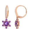 Outlet 🎉 Amethyst, White Topaz and 1/10 ct. t.w. Diamond Clustered Star Earrings by Belk & Co. 🔥