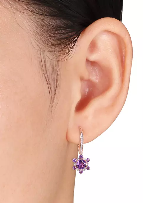 Outlet ๐ Amethyst, White Topaz and 1/10 ct. t.w. Diamond Clustered Star Earrings by Belk & Co. ๐ฅ 2 Outlet ๐ Amethyst, White Topaz and 1/10 ct. t.w. Diamond Clustered Star Earrings by Belk & Co. ๐ฅ - Image 2