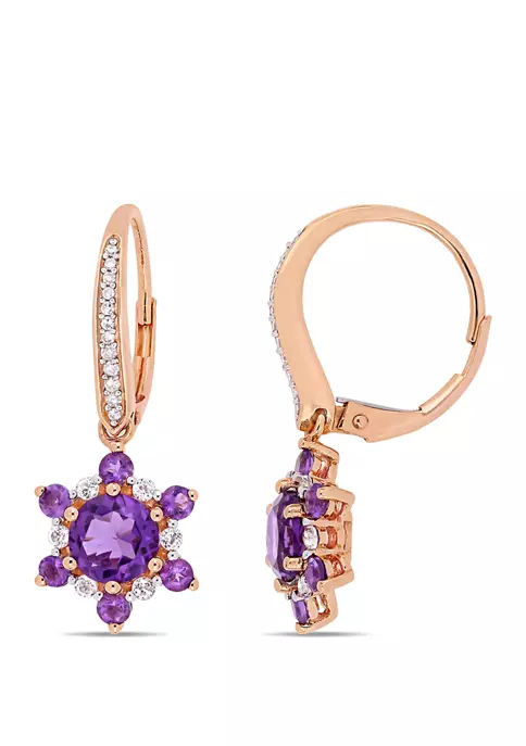 Outlet ๐ Amethyst, White Topaz and 1/10 ct. t.w. Diamond Clustered Star Earrings by Belk & Co. ๐ฅ 3 Outlet ๐ Amethyst, White Topaz and 1/10 ct. t.w. Diamond Clustered Star Earrings by Belk & Co. ๐ฅ - Image 3