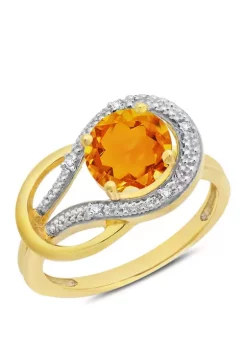 Best Sale ❤️ 10K Yellow Gold Citrine and Diamond Accent Ring by Belk & Co. 🛒