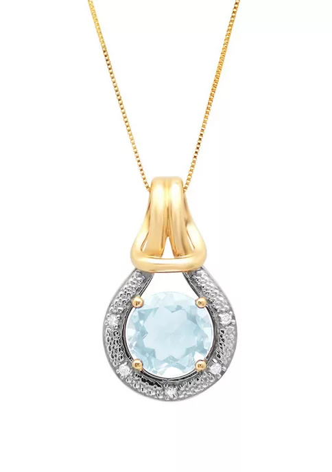 Best deal ๐คฉ 10K Yellow Gold Aquamarine with Diamond Accent Love Knot Pendant by Belk & Co. ๐ 4 Best deal ๐คฉ 10K Yellow Gold Aquamarine with Diamond Accent Love Knot Pendant by Belk & Co. ๐ - Image 4
