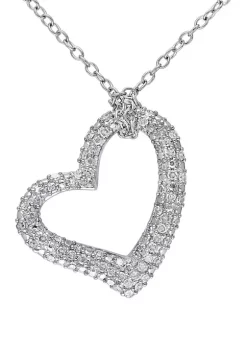 Coupon ⭐ 1/3 ct. t.w. Diamond Heart Pendant with Chain in Sterling Silver by Belk & Co. ❤️