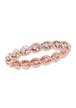 Discount 🌟 1/6 ct. t.w. Diamond Infinity Eternity Ring in 10K Rose Gold by Belk & Co. 😀