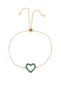 Discount ✨ Created Emerald Heart Chain Bracelet in 10K Gold by Belk & Co. 🔔