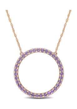 Best Pirce โจ 1.75 ct. t.w. Created Alexandrite Circle of Life Pendant with Chain in 10k Rose Gold by Belk & Co. ๐ฅฐ