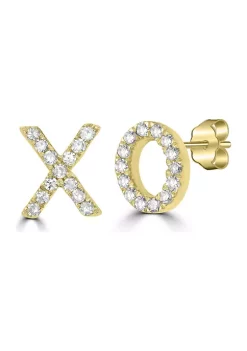 Outlet 🛒 Diamond Accent XO Stud Earrings in 14K Yellow Gold by Belk & Co. ⌛