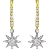 Best Pirce 🤩 1/4 ct. t.w. Diamond Star Drop Hoop Earrings,18kt Gold over Sterling Silver by Belk & Co. 😀