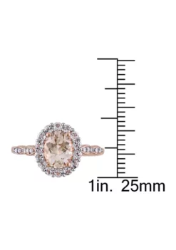 Best reviews of 🎉 Morganite, White Topaz and Diamond Accent Oval Vintage Ring in 14k Rose Gold by Belk & Co. 🤩 -DealsBelk & Co. Store Belk 361