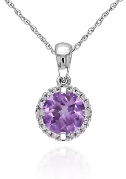 Coupon 😀 10k White Gold Amethyst and Diamond Pendant by Belk & Co. 👏 -DealsBelk & Co. Store Belk 36100