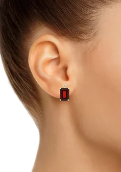 Brand new ❤️ 14K Gold 8x6 Emerald Cut Garnet Diamond Accent Earrings by Belk & Co. 🤩 -DealsBelk & Co. Store Belk 36105
