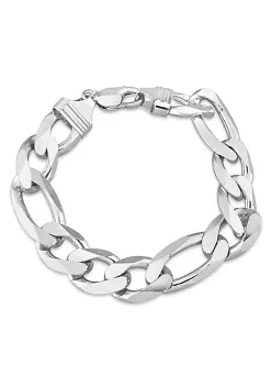 Hot Sale ⌛ 14.5MM Figaro Chain Anklet in Sterling Silver, 9" by Belk & Co. ⌛ -DealsBelk & Co. Store Belk 36117