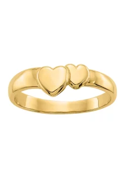 Outlet ⌛ 14K Yellow Gold Polished Adjoining Hearts Ring by Belk & Co. 🎉 -DealsBelk & Co. Store Belk 36135
