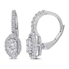 Coupon 😉 1.5 ct. t.w. Created Moissanite Oval Halo Earrings in Sterling Silver by Belk & Co. ❤️