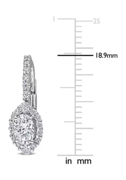 Coupon 😉 1.5 ct. t.w. Created Moissanite Oval Halo Earrings in Sterling Silver by Belk & Co. ❤️ -DealsBelk & Co. Store Belk 36147