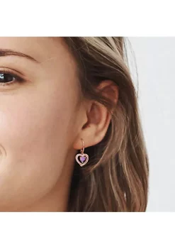 Best Pirce 😍 1.46 ct. t.g.w. Amethyst and White Topaz Heart 'I Love You' Earrings in Rose Plated Sterling Silver by Belk & Co. ⌛ -DealsBelk & Co. Store Belk 36183