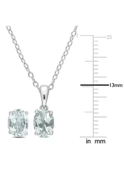 Hot Sale 🛒 2-Piece Set of 1.8 ct. t.g.w. Aquamarine Solitaire Earrings and Pendant with Chain in Sterling Silver by Belk & Co. ⌛ -DealsBelk & Co. Store Belk 36187