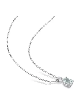 Hot Sale 🛒 2-Piece Set of 1.8 ct. t.g.w. Aquamarine Solitaire Earrings and Pendant with Chain in Sterling Silver by Belk & Co. ⌛ -DealsBelk & Co. Store Belk 36188