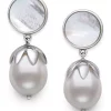 Brand new 🔔 Mother of Pearl & Freshwater Pearl Earring in Sterling Silver by Belk & Co. ✨