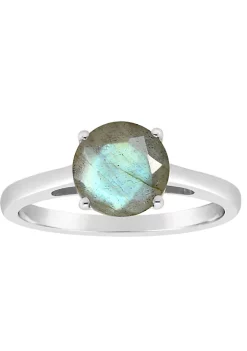 Discount 🛒 Sterling Silver 8mm Round Labradorite Solitaire Ring by Belk & Co. 🌟