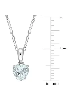 Deals 😀 5/8 ct. t.g.w. Aquamarine Solitaire Pendant with Chain in Sterling Silver by Belk & Co. 😍 -DealsBelk & Co. Store Belk 36221