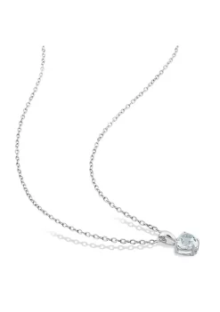Deals 😀 5/8 ct. t.g.w. Aquamarine Solitaire Pendant with Chain in Sterling Silver by Belk & Co. 😍 -DealsBelk & Co. Store Belk 36222