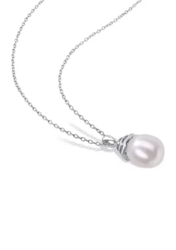 Buy 🎉 8-8.5mm Freshwater Cultured Pearl Drop Pendant with Chain in Sterling Silver by Belk & Co. ✔️ -DealsBelk & Co. Store Belk 36242