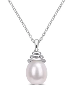 Buy 🎉 8-8.5mm Freshwater Cultured Pearl Drop Pendant with Chain in Sterling Silver by Belk & Co. ✔️ -DealsBelk & Co. Store Belk 36243