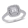 Coupon 🔥 1 ct. t.w. Diamond Asscher Cut Double Halo Engagement Ring in 14k White Gold by Belk & Co. ⭐