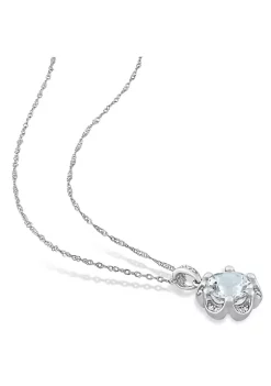 Discount 🥰 2-Piece Set of 2.55 ct. t.g.w. Aquamarine and 1/6 ct. t.w. Diamond Earrings and Pendant with Chain in 14K White Gold by Belk & Co. 😍 -DealsBelk & Co. Store Belk 36269