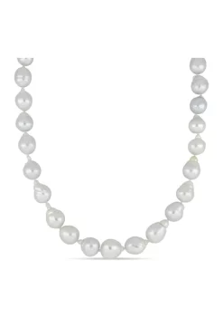 Budget 😀 10-13MM South Sea Cultured Pearl 18" Strand Necklace with 14k White Gold Clasp by Belk & Co. 🎁