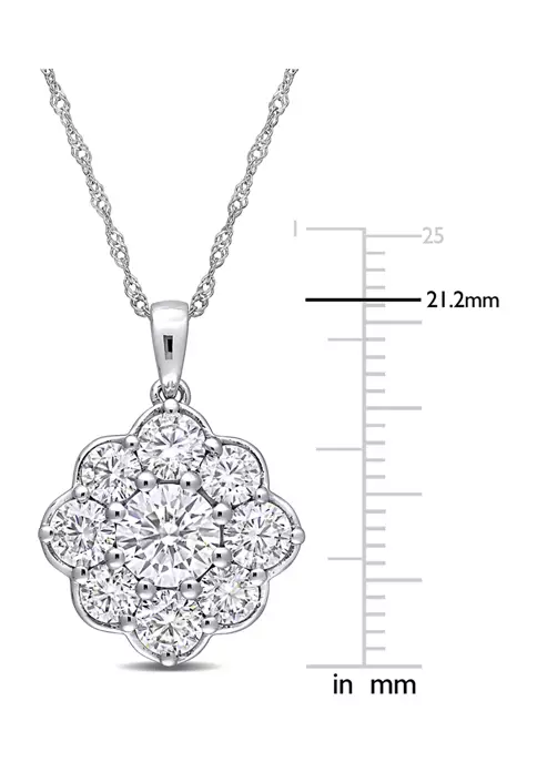 Flash Sale 🤩 2.3 ct. t.w. Created Moissanite Flower Necklace in 10k White Gold by Belk & Co. 🧨 2 Flash Sale 🤩 2.3 ct. t.w. Created Moissanite Flower Necklace in 10k White Gold by Belk & Co. 🧨 - Image 2