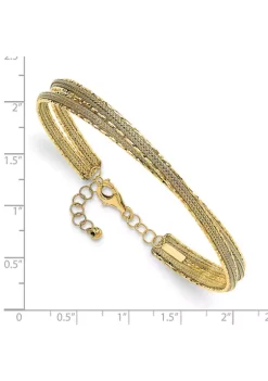 Top 10 🌟 14K Yellow Gold Diamond Cut and Textured with Safety Chain Bangle by Belk & Co. 🛒 -DealsBelk & Co. Store Belk 36301