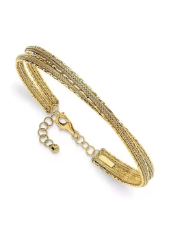 Top 10 🌟 14K Yellow Gold Diamond Cut and Textured with Safety Chain Bangle by Belk & Co. 🛒 -DealsBelk & Co. Store Belk 36303