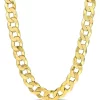 Promo 🔥 18k Yellow Gold Plated Sterling Silver 12.5mm Flat Curb Chain Necklace by Belk & Co. 🔥