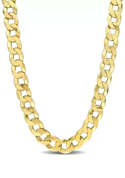 Promo 🔥 18k Yellow Gold Plated Sterling Silver 12.5mm Flat Curb Chain Necklace by Belk & Co. 🔥