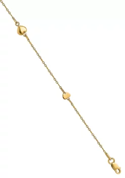 New 🎉 14K Yellow Gold Polished Heart with 1-Inch Extender Anklet by Belk & Co. 💯